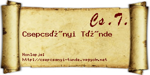 Csepcsányi Tünde névjegykártya